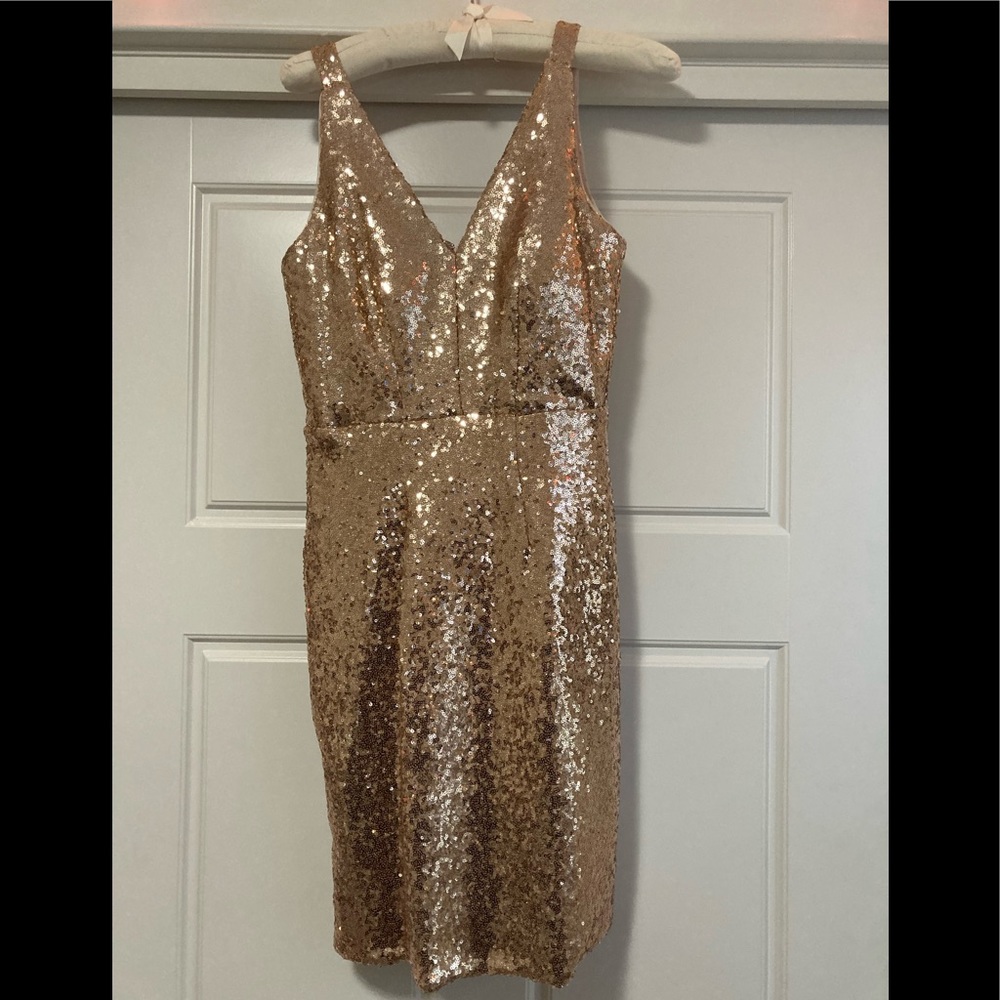 Gold sequined dress